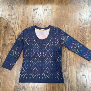 Anthropologie Fun knit Etcetera Laser Cut Sweater Multicolor Size  XS 1618